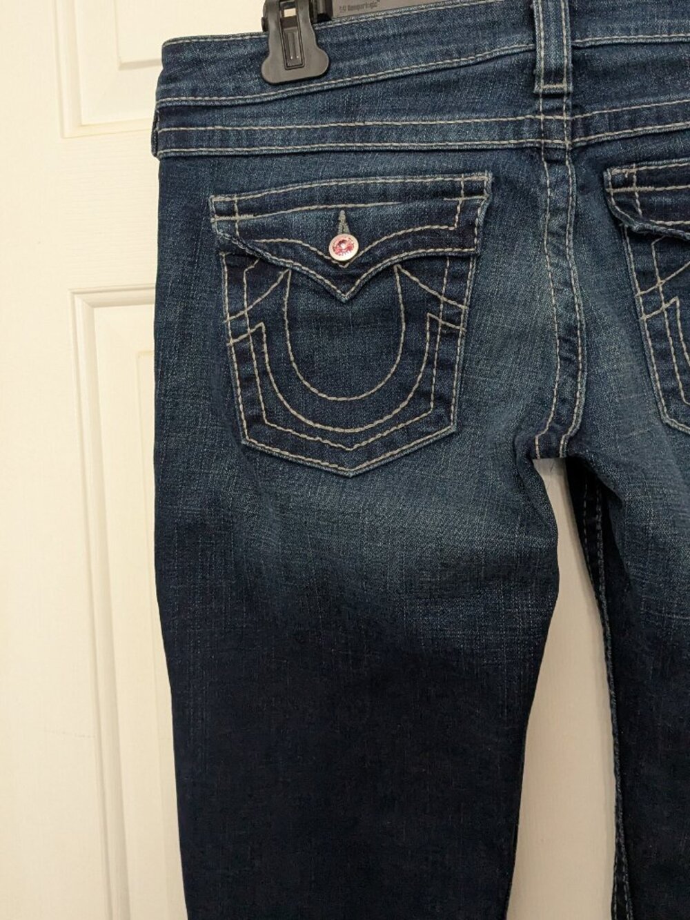 True Religion Women's Blue Boot cut Jeans Size 32 Rhinestone Made In USA . - Picture 7 of 14